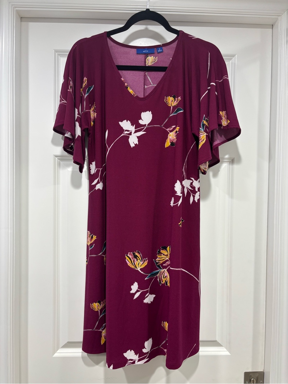 Apt. 9 Burgundy Floral V-Neck Midi Dress